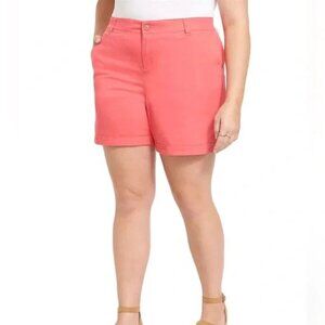 Lane Bryant Signature Fit Chino Short Pink Plus Size 26 3XL